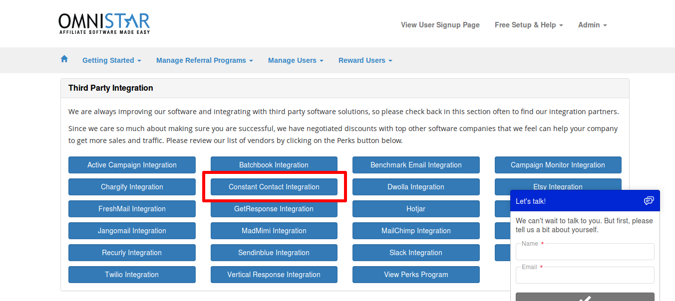 Constant Contact referral software